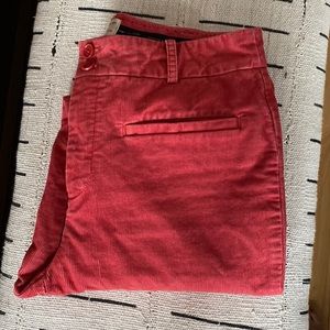 Anthropologie Cropped Red Corduroys